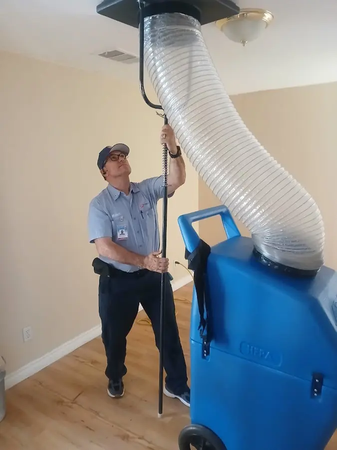Mini Split Installation technician using HEPA equipment in The Hammocks
